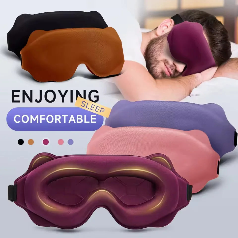 Sovemaske med 3D-form – mørklegging og mykt trykk