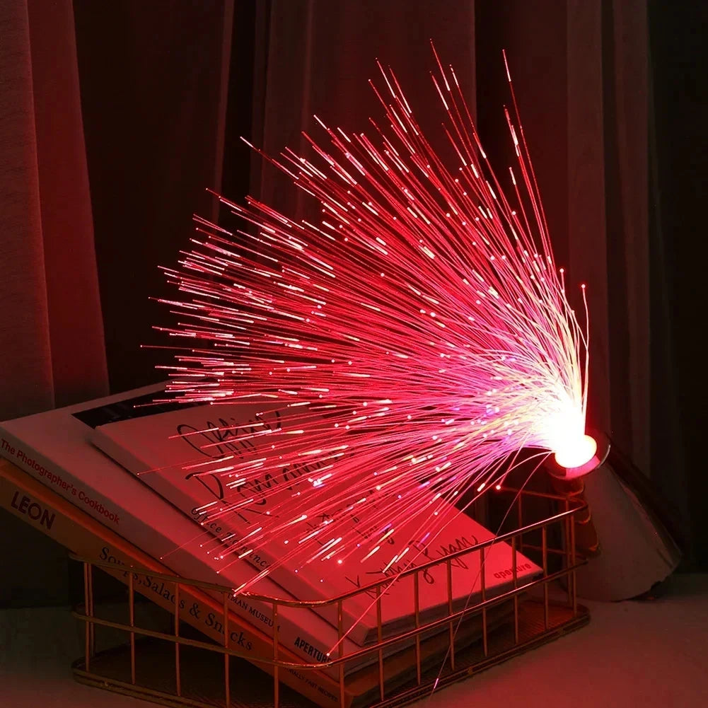 Fiberlampe med 7 farger
