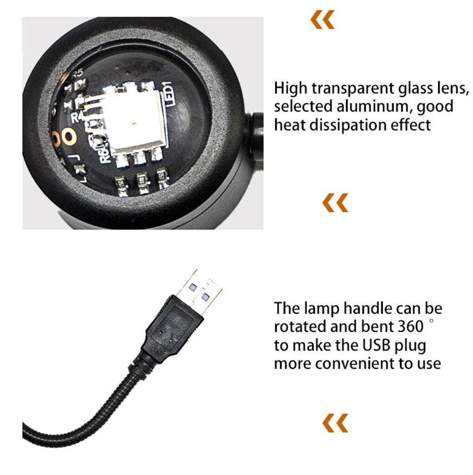 Solnedgangslampe med USB – mykt stemningslys på veggen