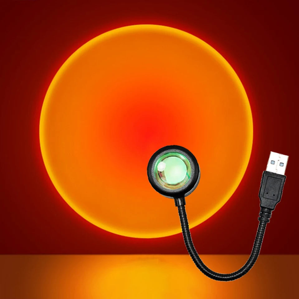 Solnedgangslampe med USB – mykt stemningslys på veggen