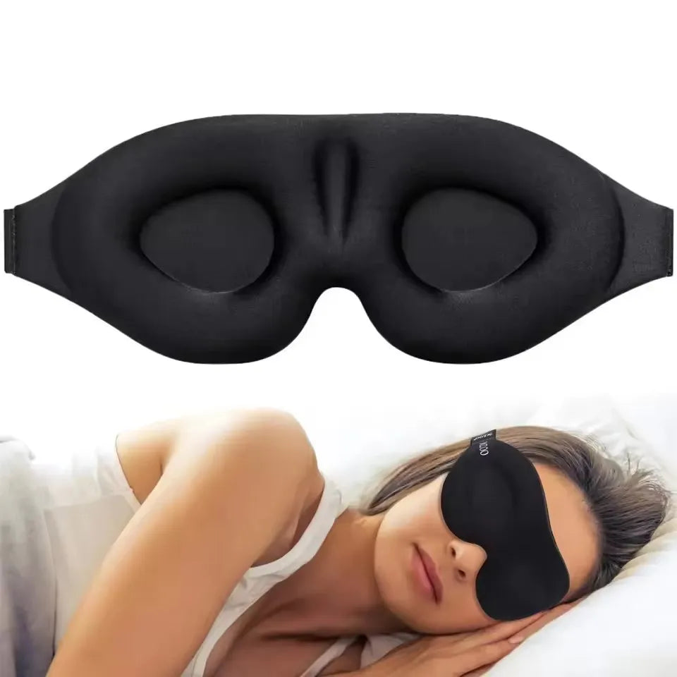 Sovemaske med 3D-form – mørklegging og mykt trykk